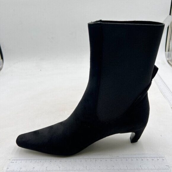 Milooey shoes Women's Square Toe Ankle Boots Low Heel Elastic Chelsea ,Black - Picture 2 of 8